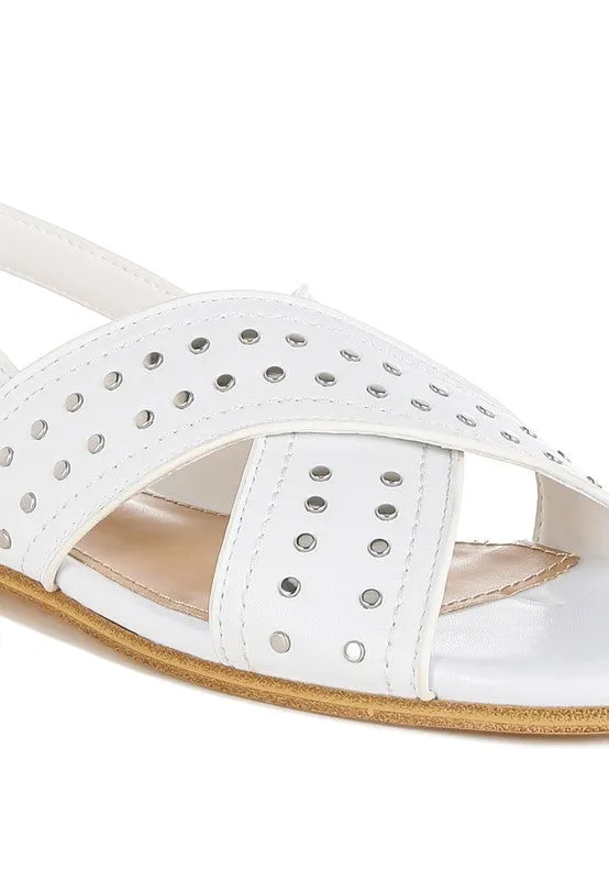 Stud Embellished Buckled Flats