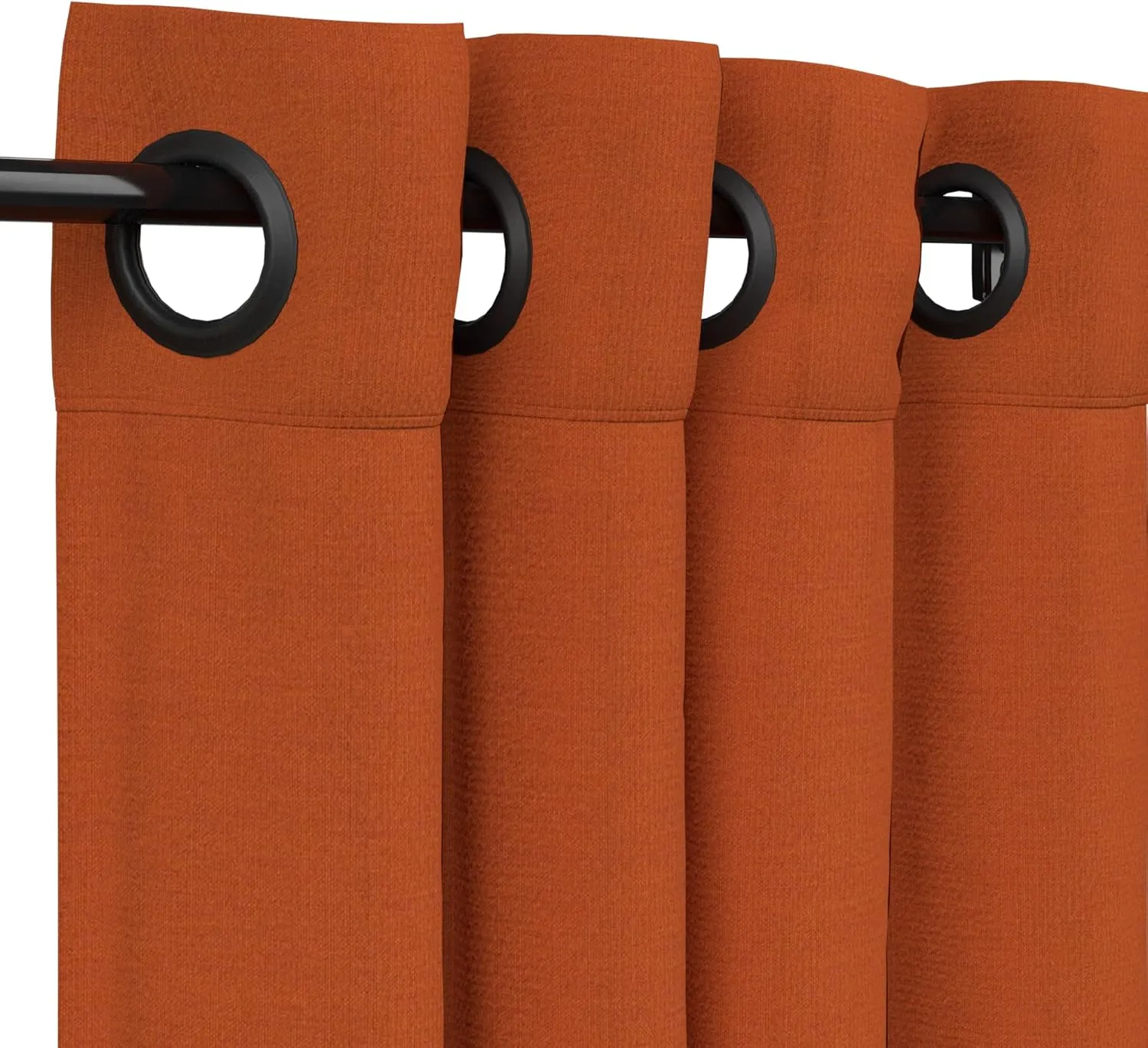 Sunbrella Canvas Rust Outdoor Curtain with Dark Gunmetal Grommets 50 in. Wide x 120 in. Long