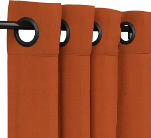 Sunbrella Canvas Rust Outdoor Curtain with Dark Gunmetal Grommets 50 in. Wide x 120 in. Long