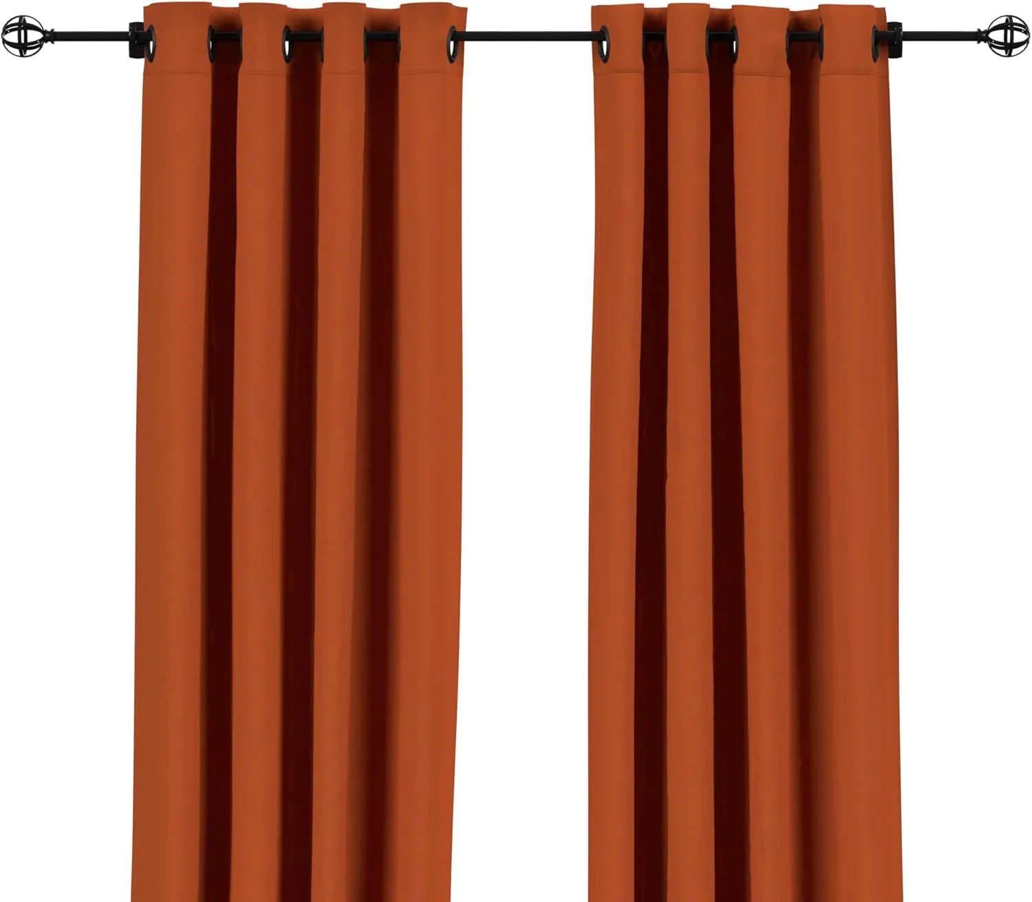 Sunbrella Canvas Rust Outdoor Curtain with Dark Gunmetal Grommets 50 in. Wide x 120 in. Long