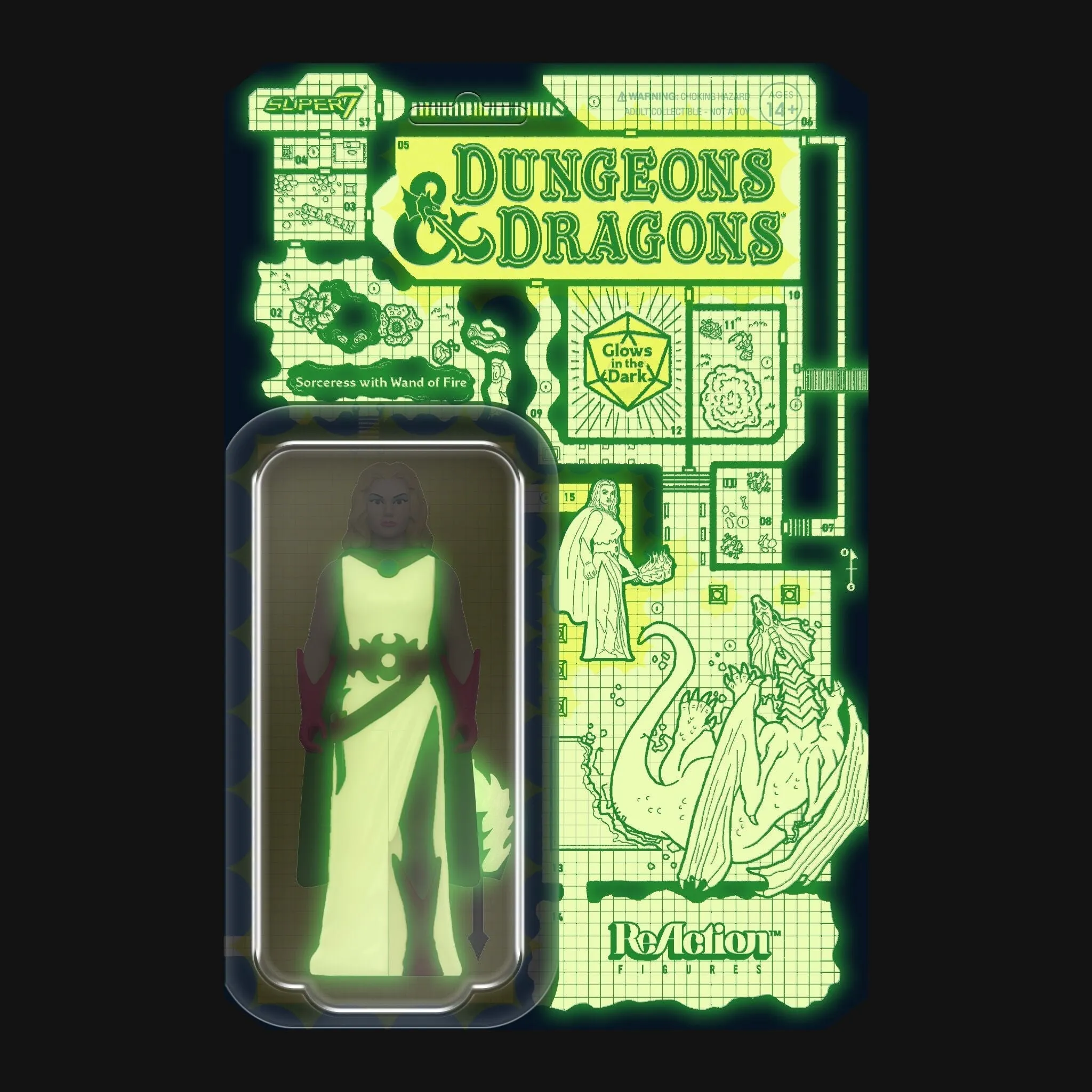 Super7 x DUNGEONS & DRAGONS - Sorceress (GLOW-IN-THE-DARK) ReAction Figure