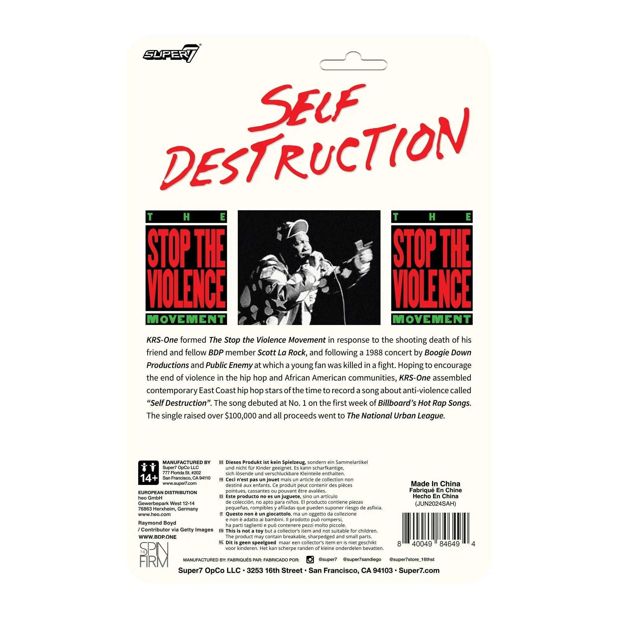 Super7 x KRS-ONE (SELF DESTRUCTION) ReAction Figure