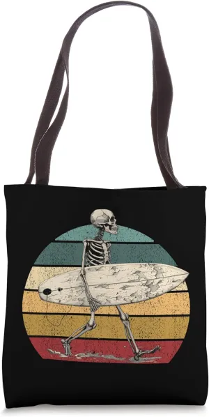Surfer Colorful skeleton, wave, aloha I can't I surf Tote Bag