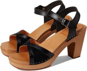 swedish hasbeens Triangle Sandal Nero Suede/Black EU 39 (US Women's 9) B (M)