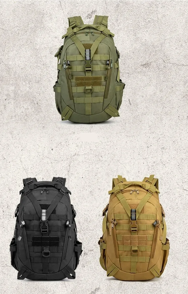 Tactical Backpack Military Molle Hiking Outdoor Sports Bag Hiking Mountaineering Casual Tactical Black