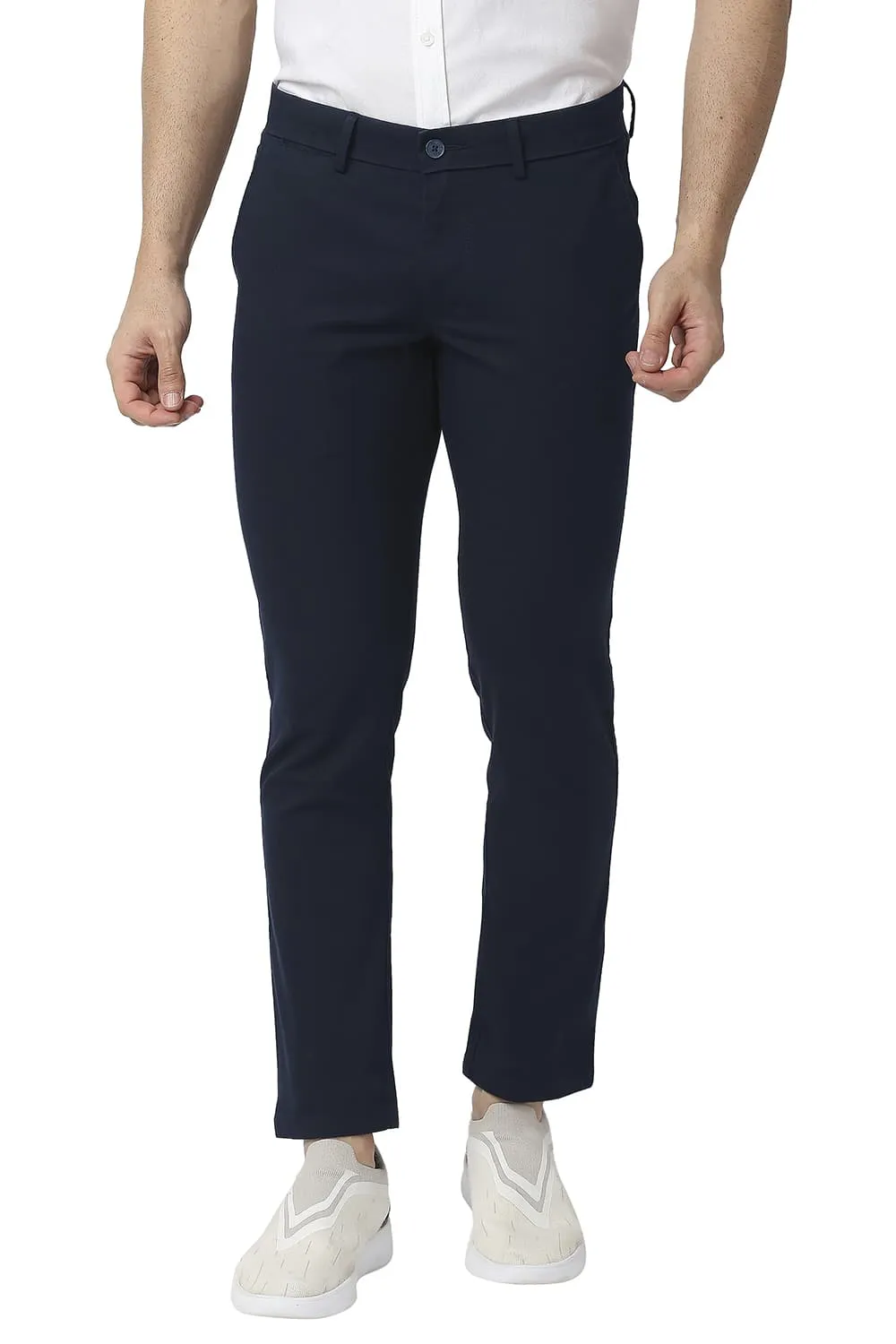 Tapered Fit Cotton Stretch Trousers