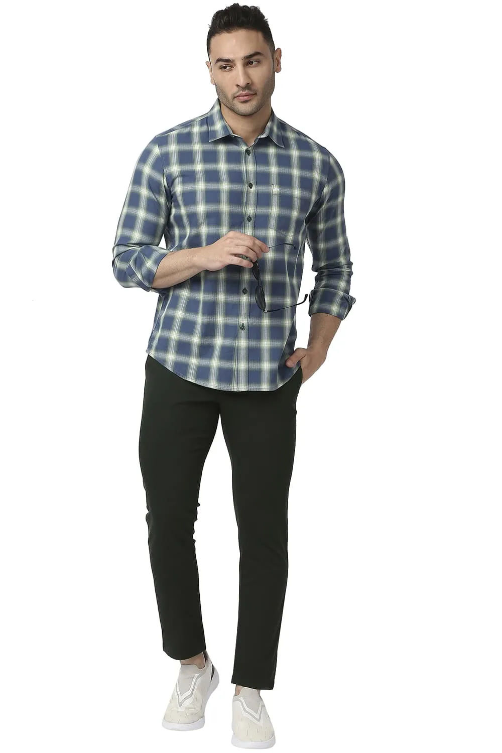 Tapered Fit Cotton Stretch Trousers