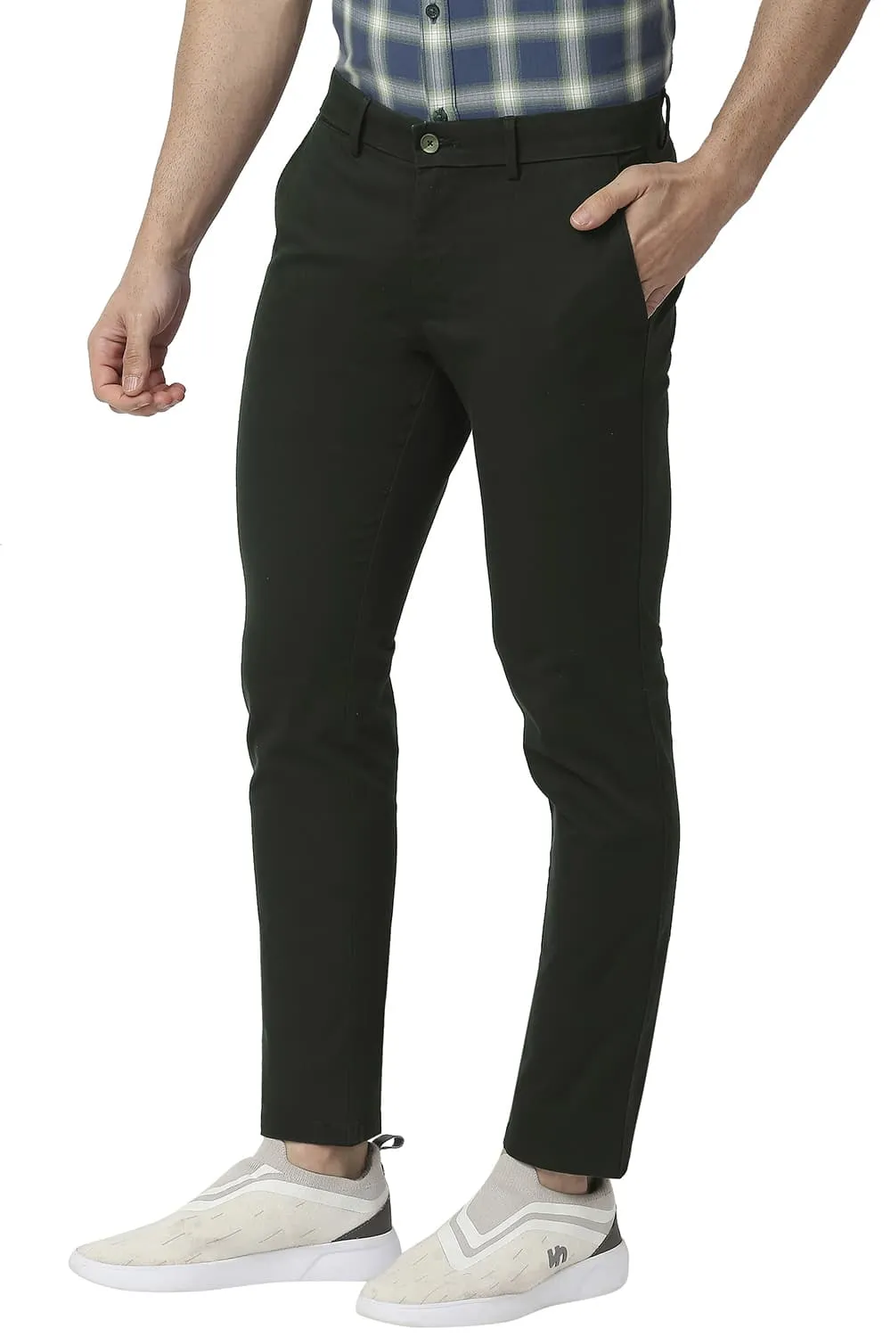 Tapered Fit Cotton Stretch Trousers