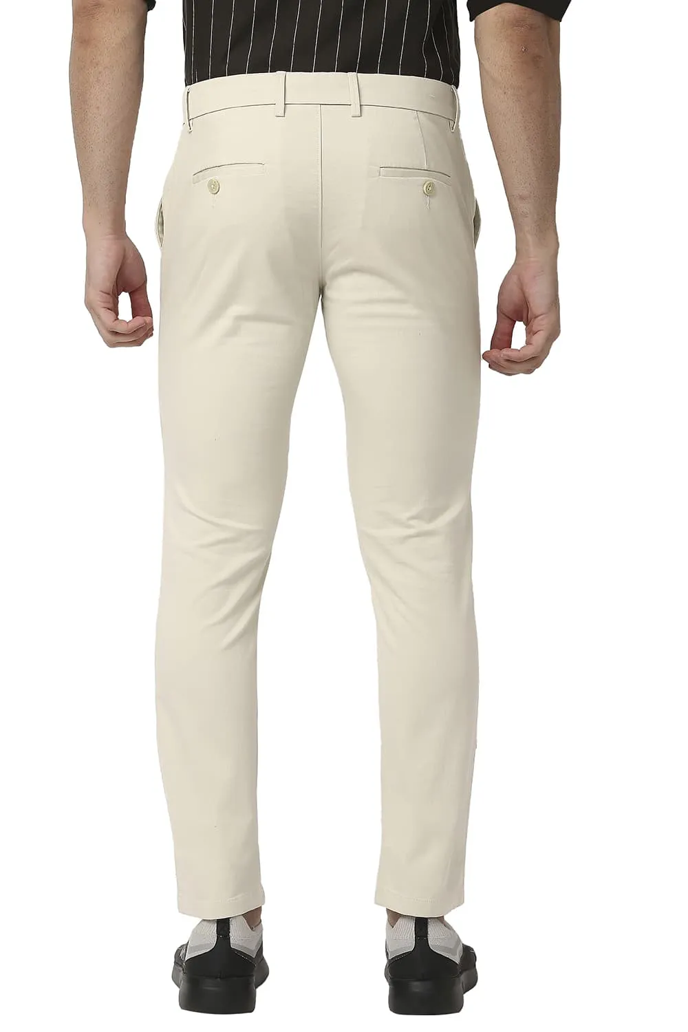 Tapered Fit Cotton Stretch Trousers