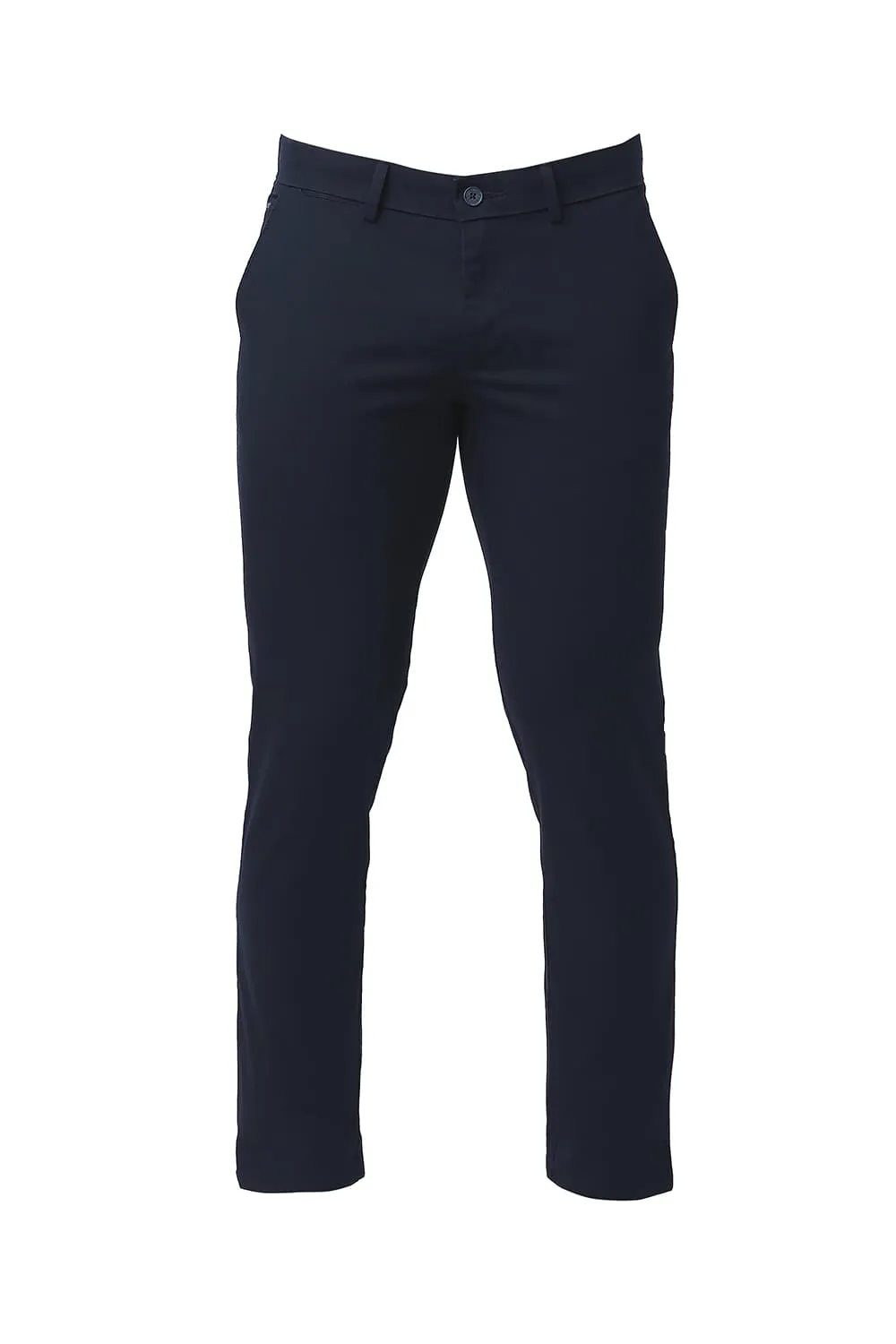 Tapered Fit Cotton Stretch Trousers
