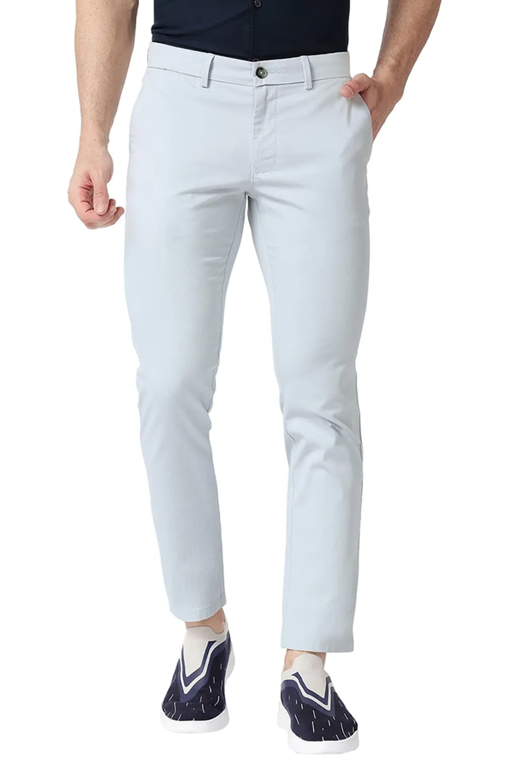 Tapered Fit Cotton Stretch Trousers