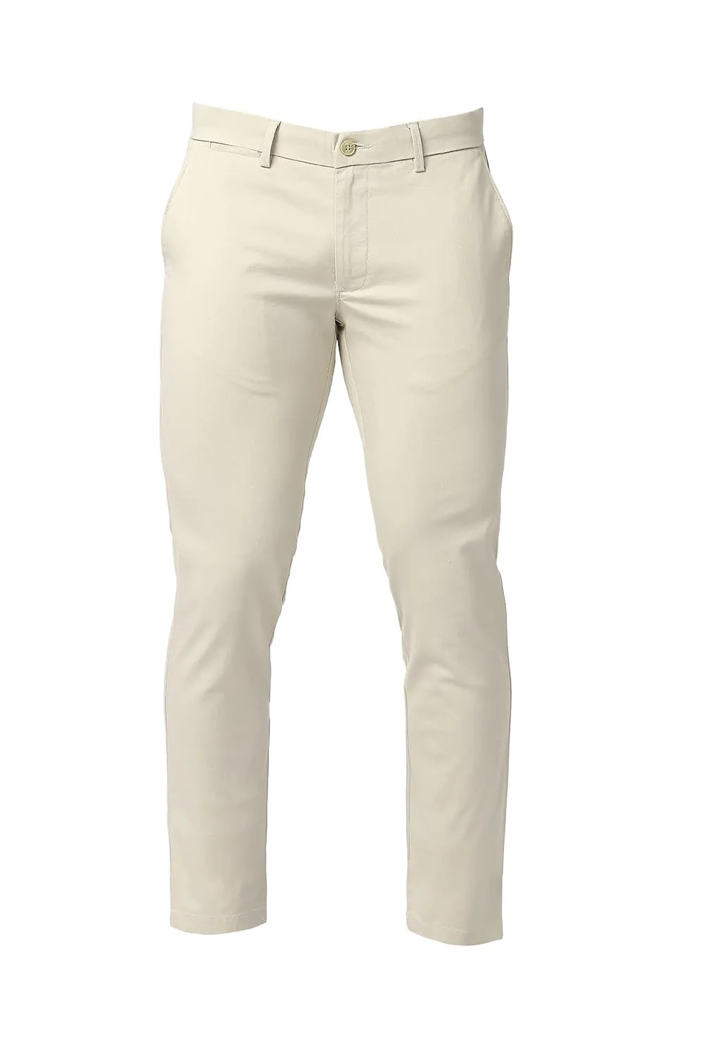 Tapered Fit Cotton Stretch Trousers
