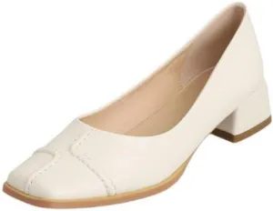 TinaCus Women's Genuine Leather Handmade Stitching Square Toe Slip On Dress Pumps Shoes