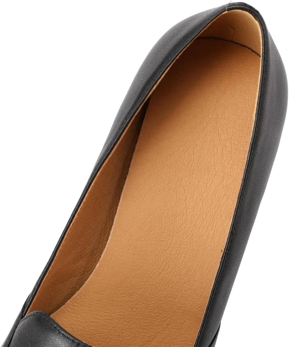 TinaCus Women's Pointed Toe Handmade Cone Heels Genuine Leather Slip On Pumps Shoes