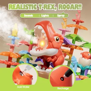 Toddlers Toys Gifts for 2 3 4 5 6 Year Old Boys Girls, 138pcs Jurassic Dinosaur Flower Garden Building Block Set, STEM Learning Stacking Preschool Toys, Educational Gifts for Kids Toddlers 2-4 3-5