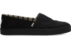 TOMS Men's Cupsole Venice Collection Classics Black on Black Canvas Slip-Ons