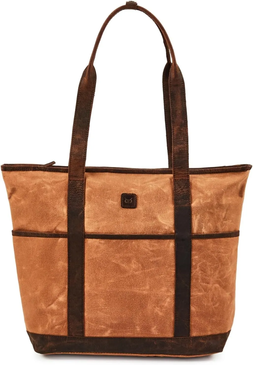 Tote Bag for Women Real Leather Shoulder Handbag Organizer Water Repellent Waxed Canvas