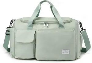 Travel Duffel Bag for Women and Men Sports Gym Tote Bag Foldable Weekender Overnight Bag Carry-on Bags with Shoes Compartment Lightweight Shoulder Bag for Travel Gym Sport Daily Use Green