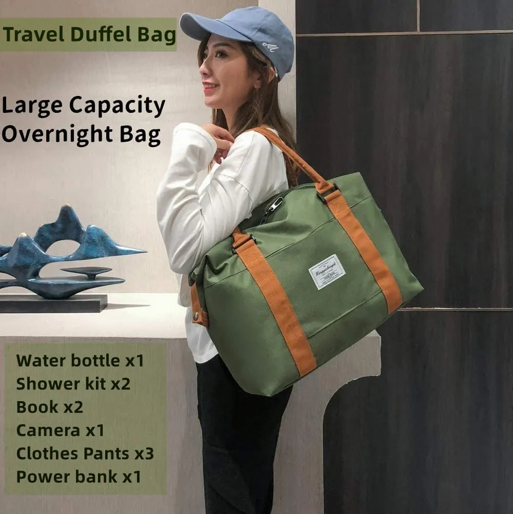 Travel Duffel Bag – Large Green Sport Duffel Bag, Gym Tote Bag, Weekender Overnight Bag, Carry On Bag for Women Men Hospital Bag