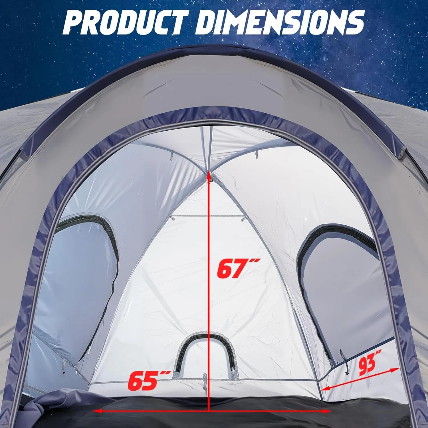 Truck Bed Tent for Pickup Trucks - PU3000mm Water-Resistant Canopy Anti-Tear Fabric - Insect-Prevention Double Layer for 2 Person - Replacement for Ford, Chevy, Dodge, GMC, Nissan, Toyota