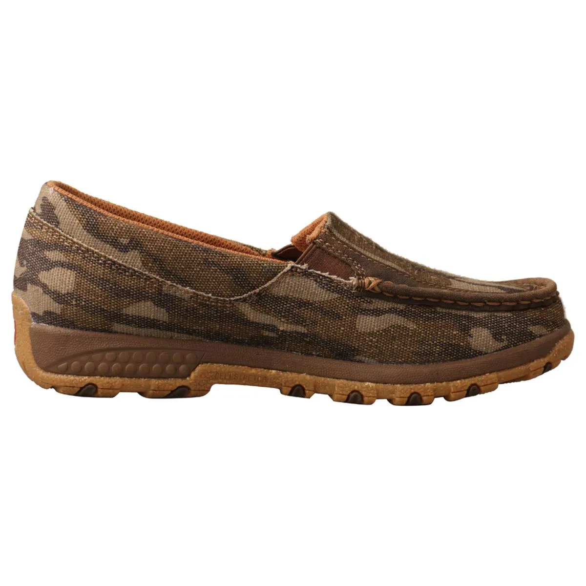 Twisted X Women's Handcrafted Comfort Casual Lightweight Walking Slip-on Driving Moccasins CellStretch, Mossy Oak Camo, Size 9.5, WXC0010, WXC0010, WXC0010, WXC0010