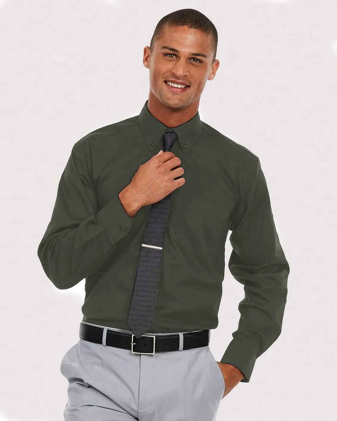 Uneek UC701 Full Sleeve Charcoal Men Pinpoint Oxford Shirt