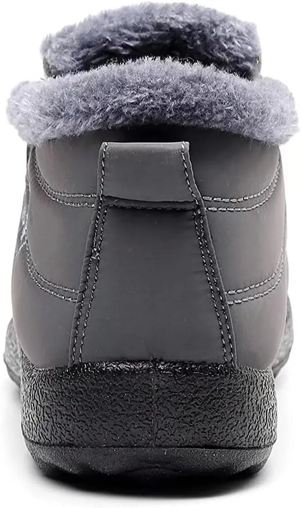 Unisex Waterproof Winter Snow Boots Warm Ankle Booties Fur Lining Shoes Lightweight