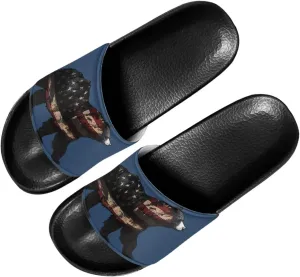 USA Flag Womens Cloud Slides Pillow Slippers Thick Sole Cushioned Adults Sandals Size 6-13.5