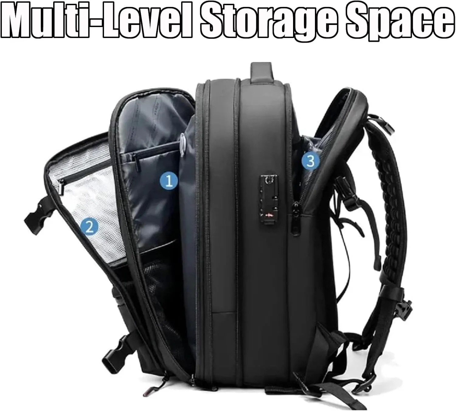 Vaccage Backpack, Vaccage Bag, Vaccage Back Pack, 60L Expandable Travel Smart Backpack with Vacuum Compression, with Pump (Gray(No Air Pump))