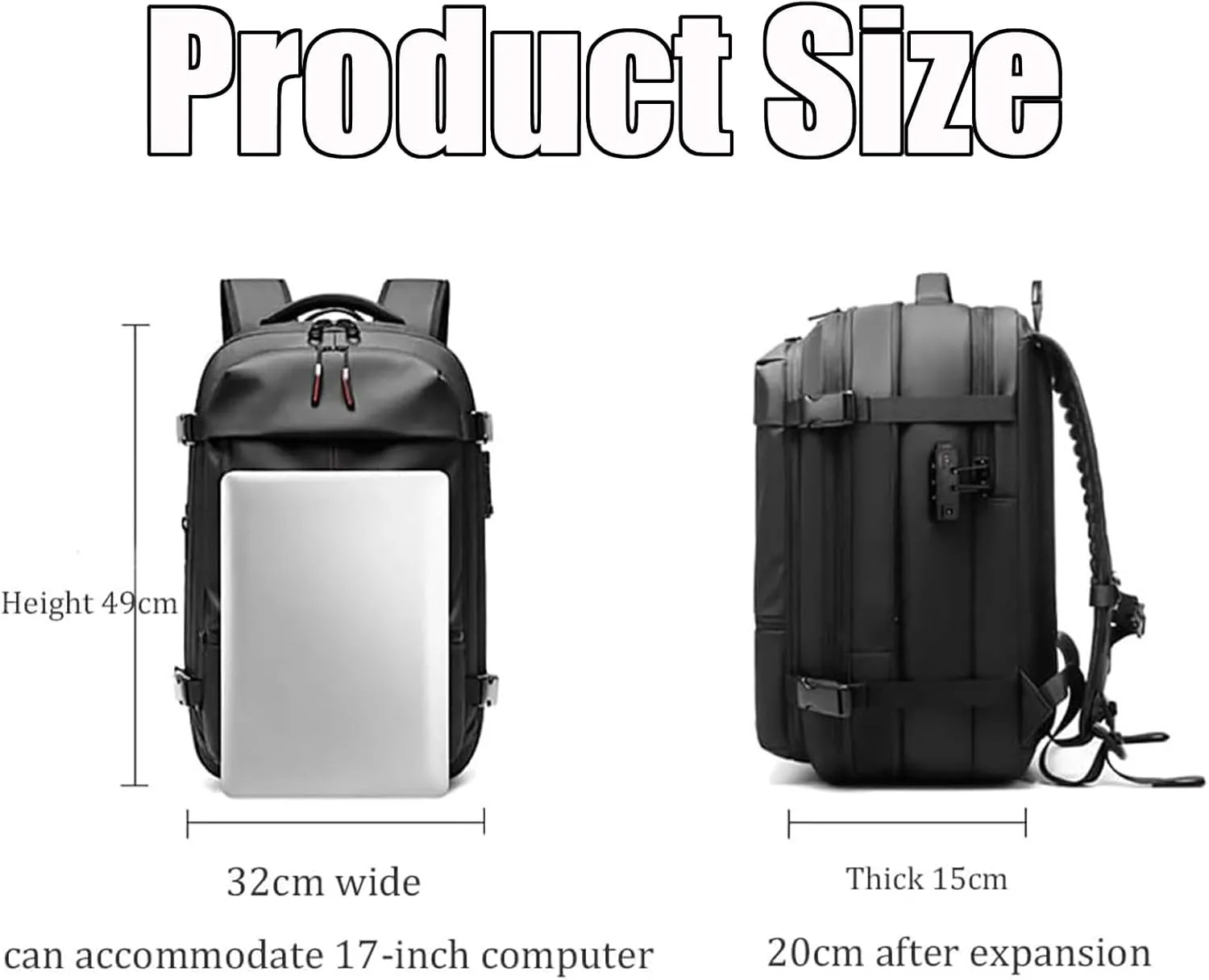 Vaccage Backpack, Vaccage Bag, Vaccage Back Pack, 60L Expandable Travel Smart Backpack with Vacuum Compression, with Pump (Gray(No Air Pump))