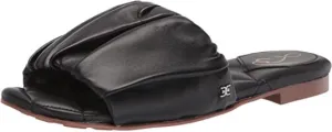 Vamp Sam Sandal Black Cushioned Edelman Flat Footbed Leather Comfort Briar Strap High-tech Practical design