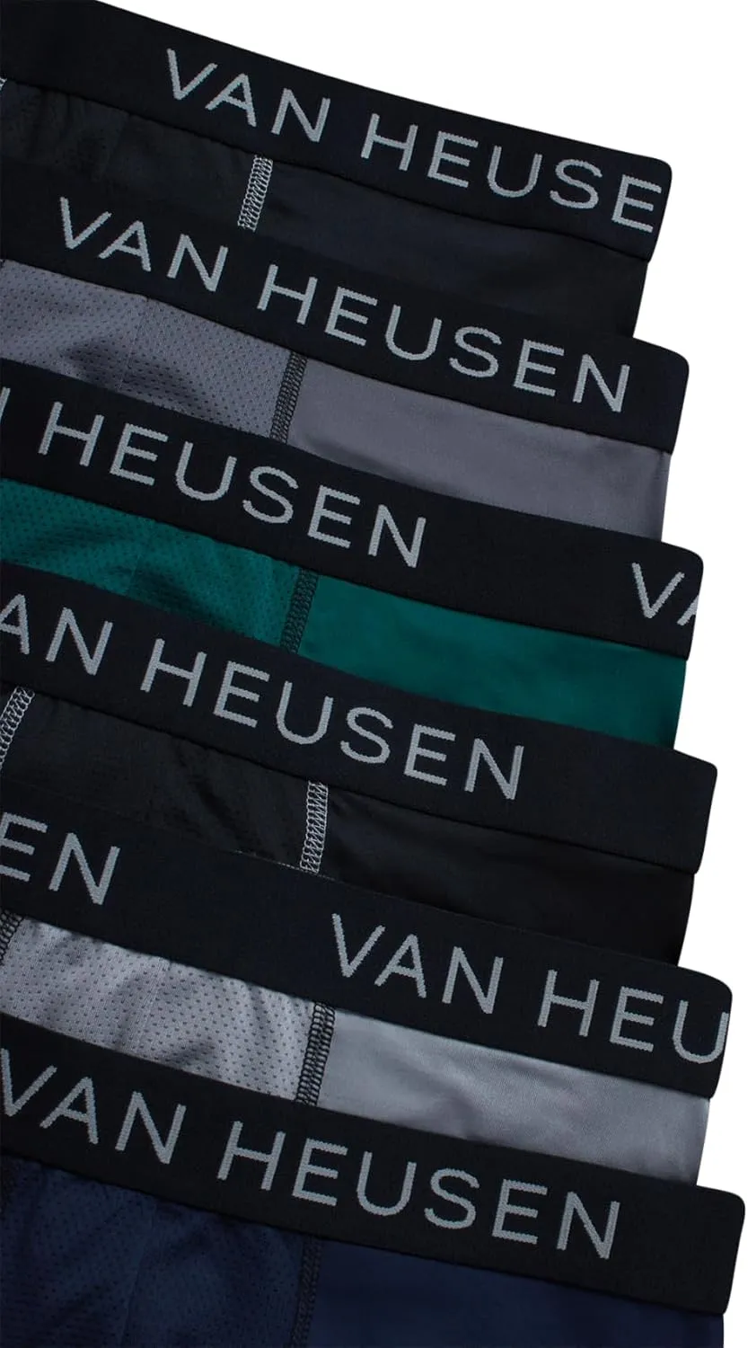 Van Heusen Men's Boxer Briefs - 6 Pack Sport Soft Performance Moisture Wicking Boxers - Breathable Underwear for Men (S-XL)