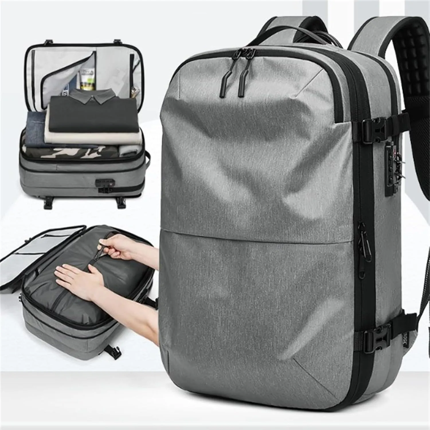 Veloutte Travel Backpack, Veloussette Space Bag, Velouette Space Bag, Vacpack Backpack with Vacuum, Travel Smart with Vacuum Compression & Waterproof Design (B)