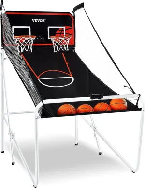 VEVOR Basketball Arcade Game Indoor, 2 Player Indoor Basketball Game, Home Dual Pop- A-Shot Sport with Balls, 8 Game Modes, Electronic Scoreboard, and Inflation Pump, for Kids, Adults