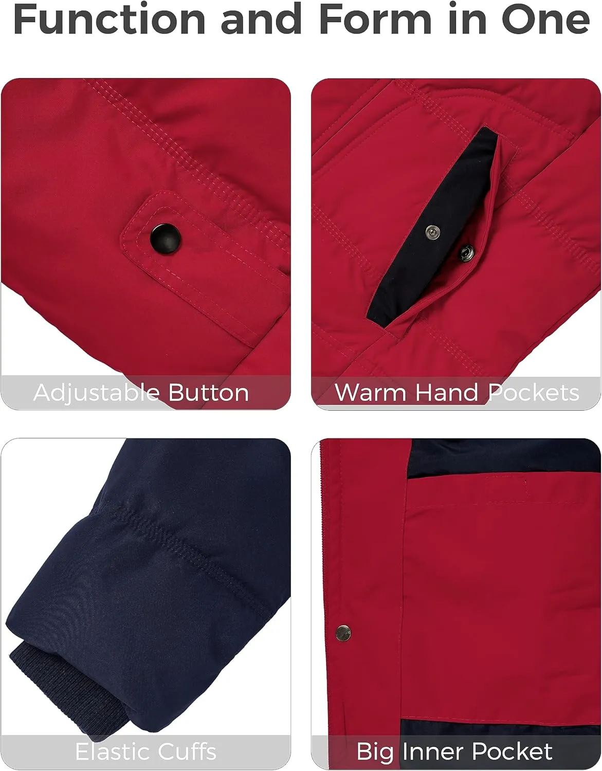 wantdo Men's Winter Puffer Jacket Thicken Winter Coat Warm Padded Jacket with Hood