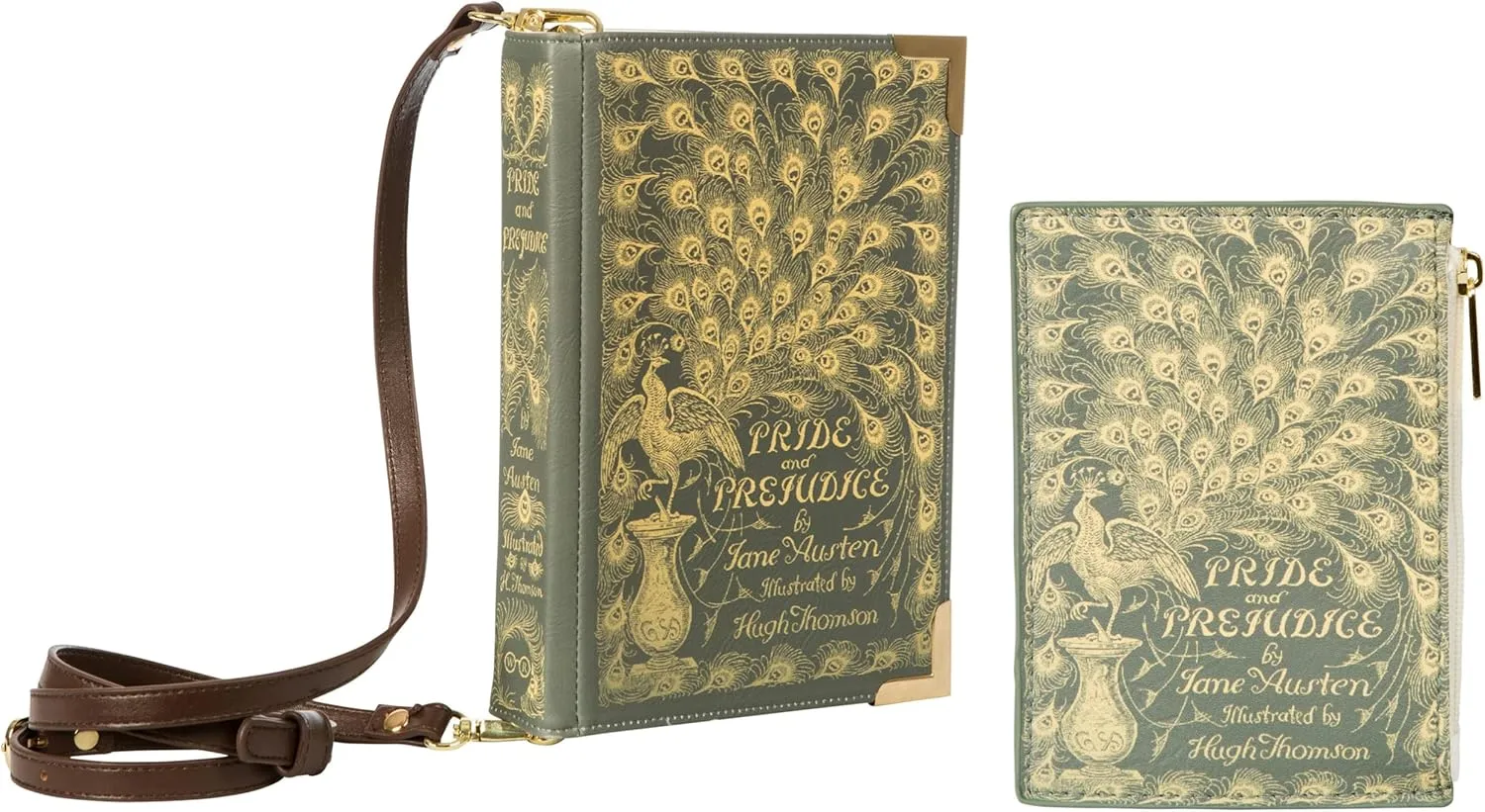 Well Read Pride and Prejudice Small Green Handbag and Coin Purse Bundle