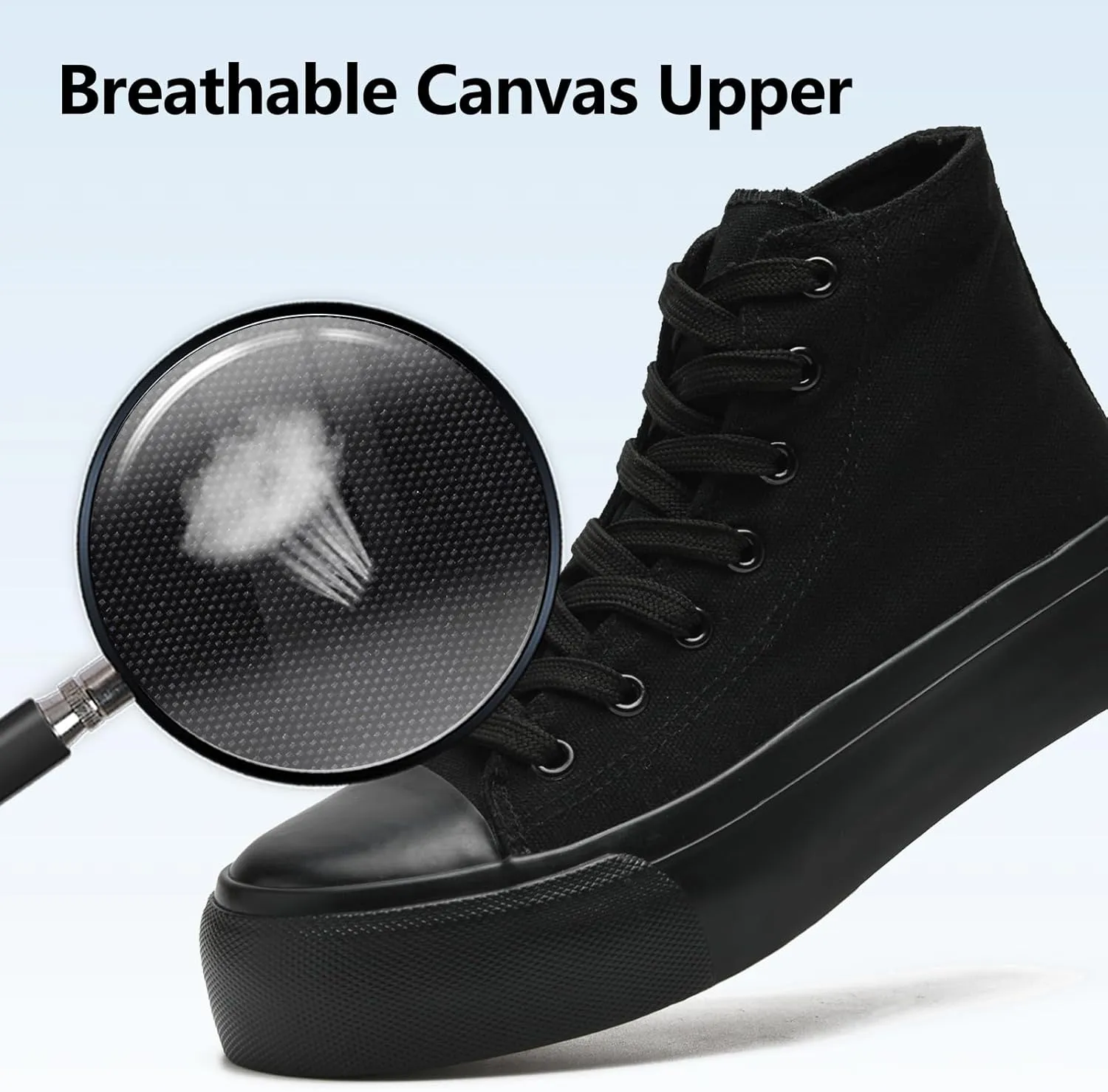 Womens Platform Canvas Sneakers Mens High Top Classic Canvas Shoes Unisex Casual Tennis Comfortable Fashion Sneakers Lace-Up