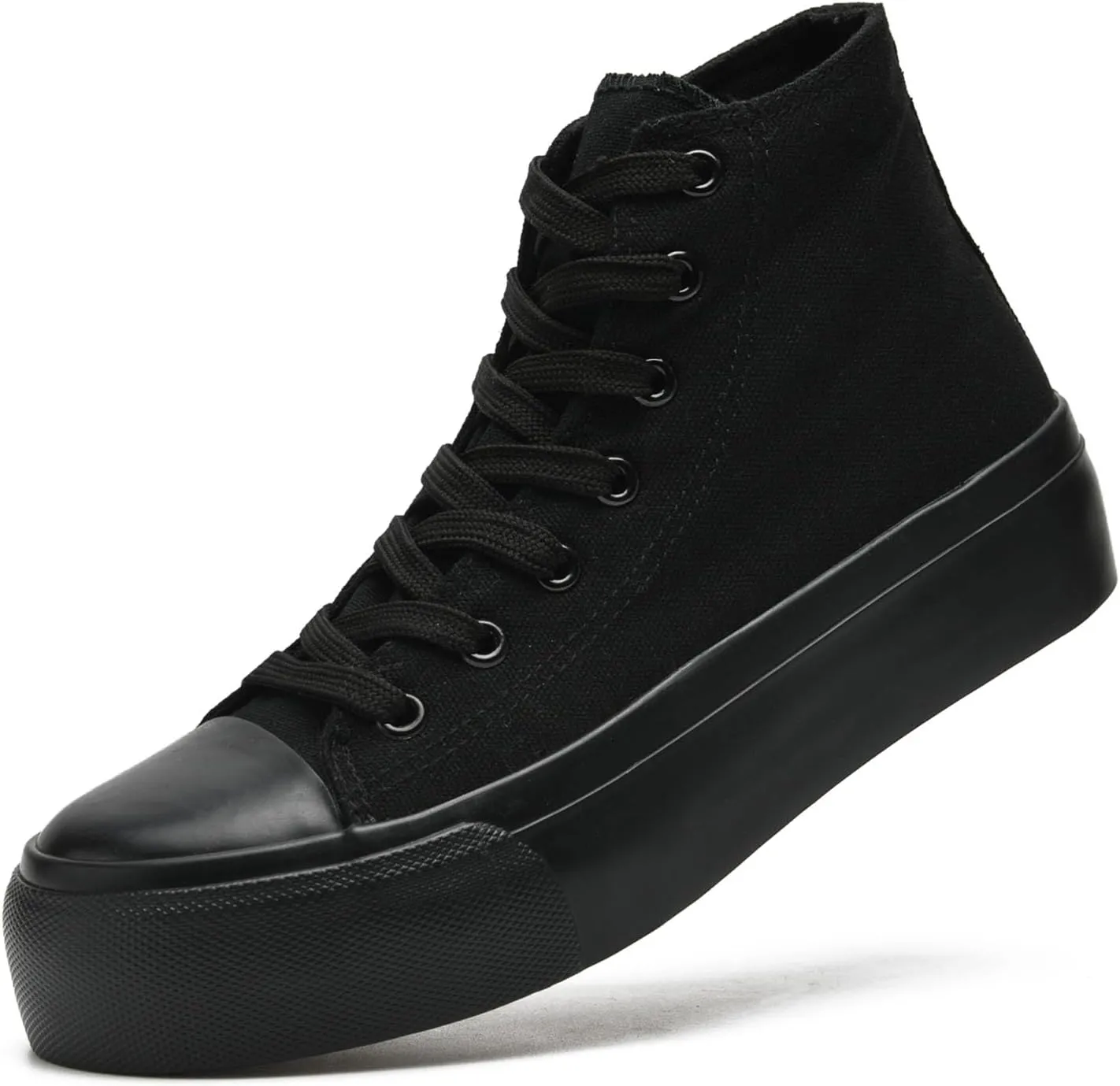 Womens Platform Canvas Sneakers Mens High Top Classic Canvas Shoes Unisex Casual Tennis Comfortable Fashion Sneakers Lace-Up