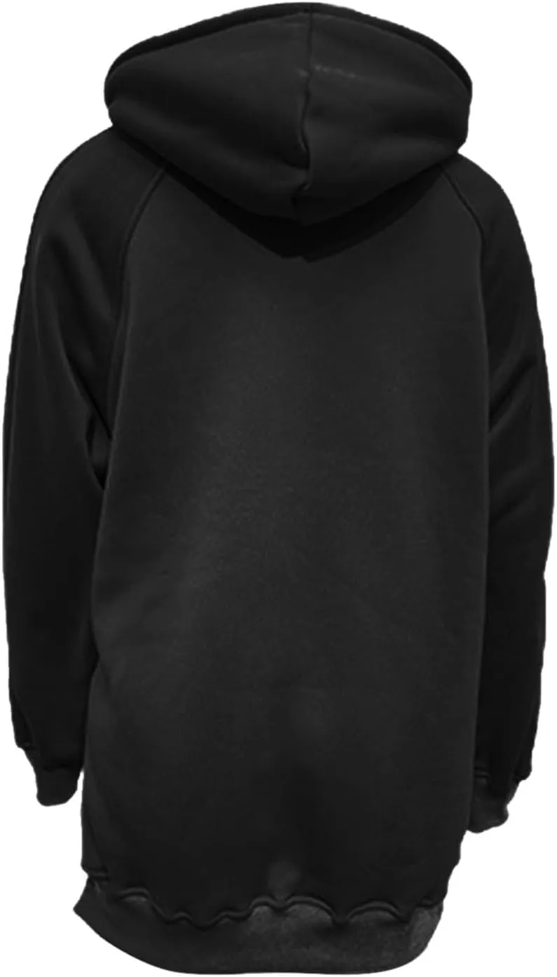 Womens Side Split Oversized Hoodies Sweatshirt Casual Solid Loose Fit Raglan Sleeve Pullover Tops with Kangroo Pocket