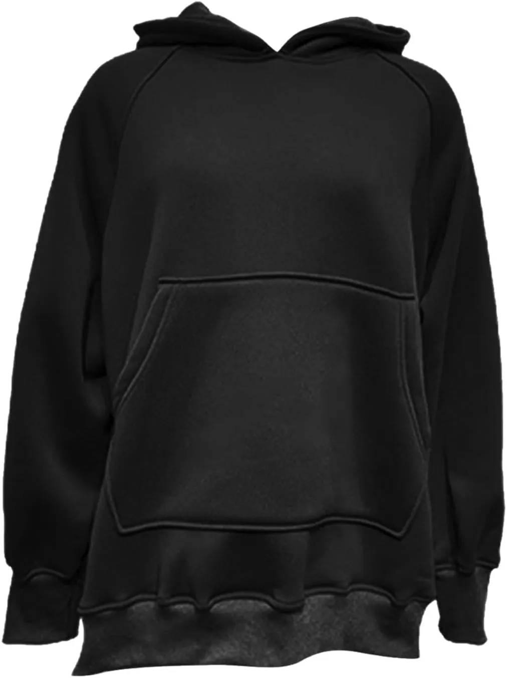 Womens Side Split Oversized Hoodies Sweatshirt Casual Solid Loose Fit Raglan Sleeve Pullover Tops with Kangroo Pocket