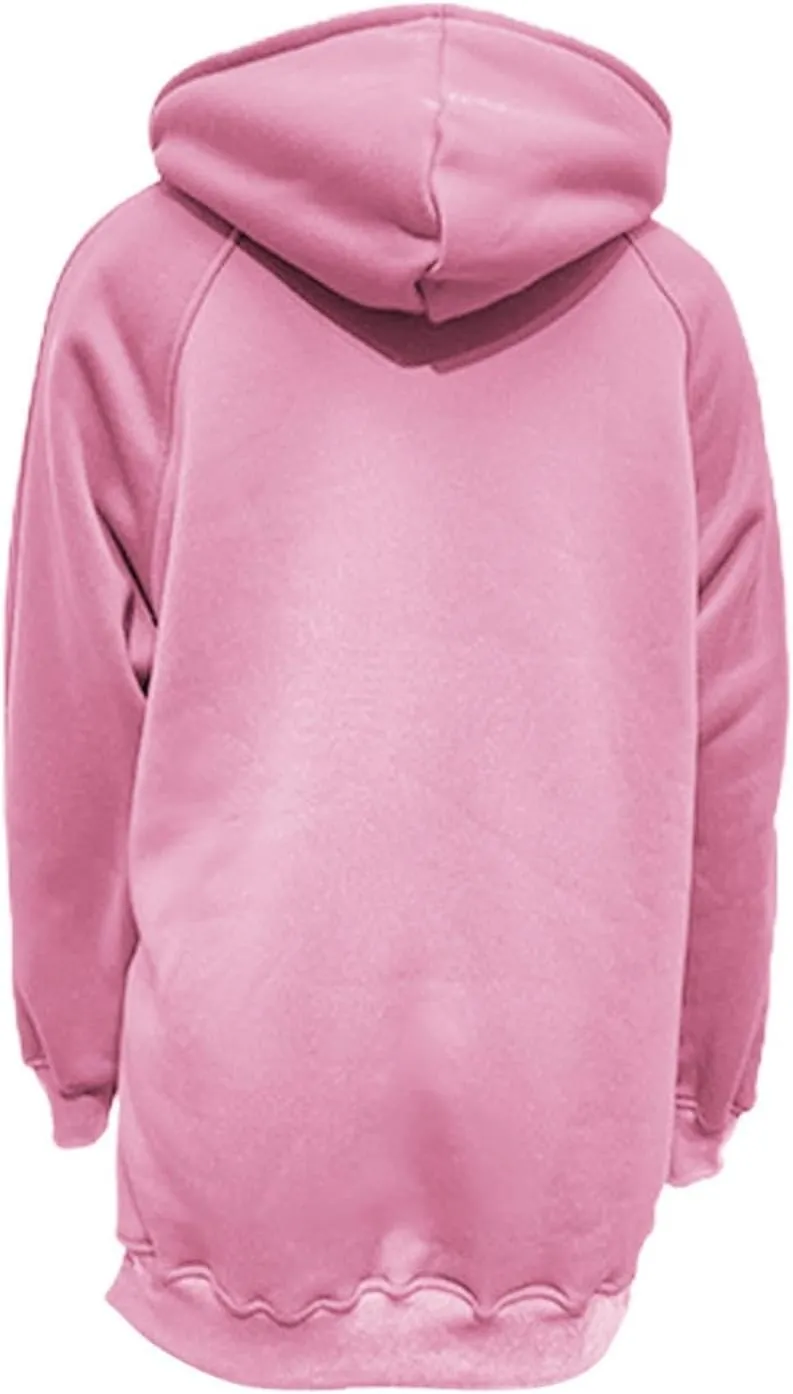 Womens Side Split Oversized Hoodies Sweatshirt Casual Solid Loose Fit Raglan Sleeve Pullover Tops with Kangroo Pocket