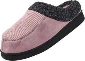 Womens Striped Slippers House Slippers for Men Plush Lined Bedroom Slippers for Men Slip On Flat Warm Slipper
