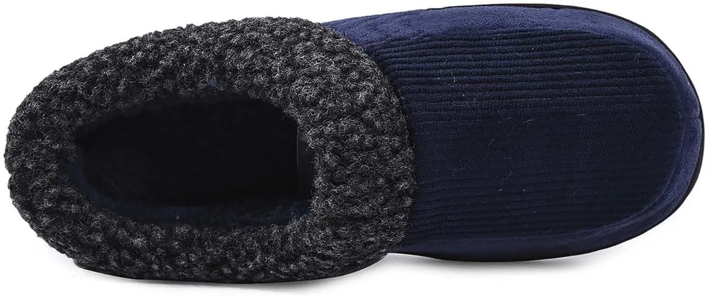 Womens Striped Slippers House Slippers for Men Plush Lined Bedroom Slippers for Men Slip On Flat Warm Slipper