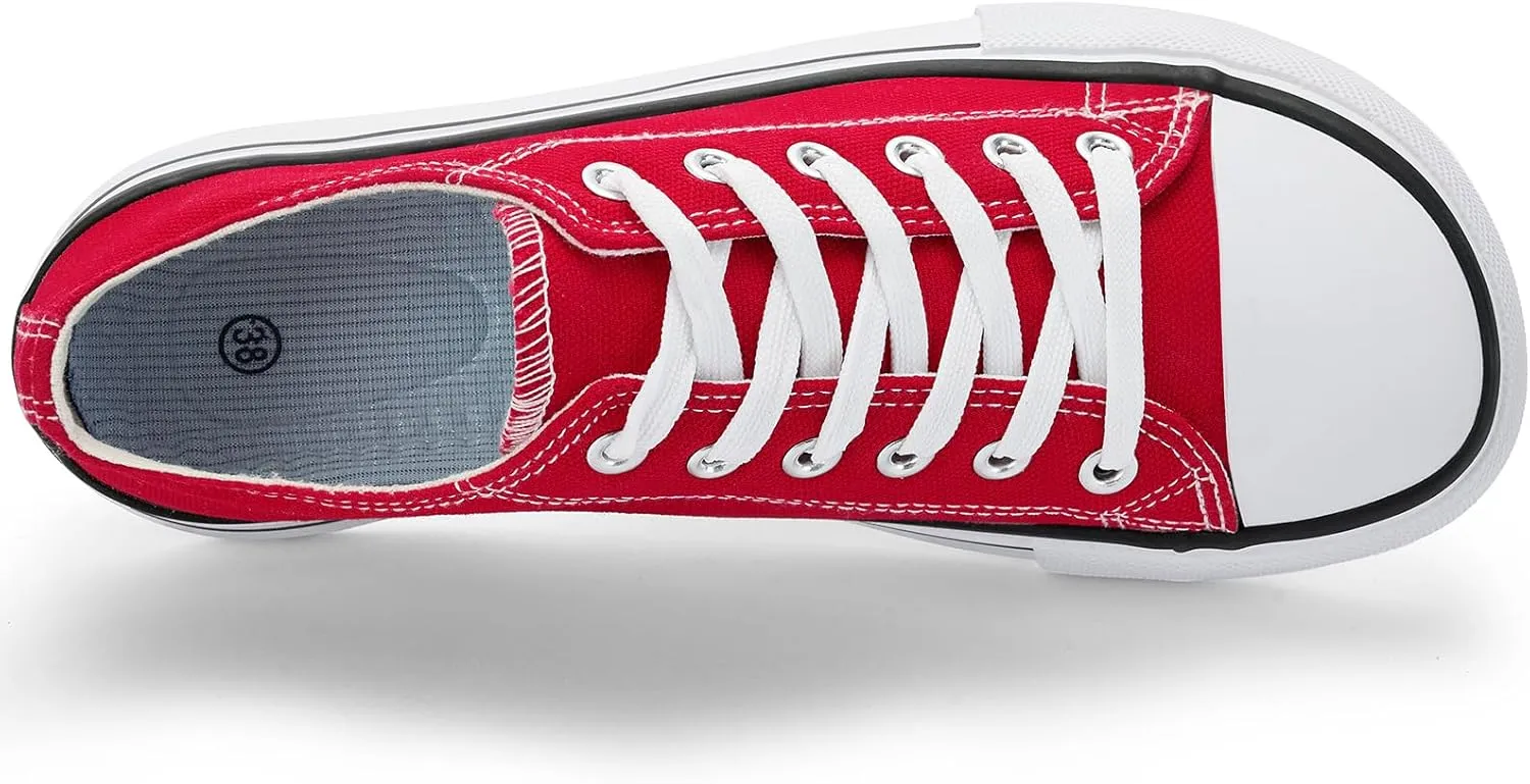 Women's Wide Toe Canvas Tennis Shoes - Casual Fashion Sneakers for Walking & Everyday Wear