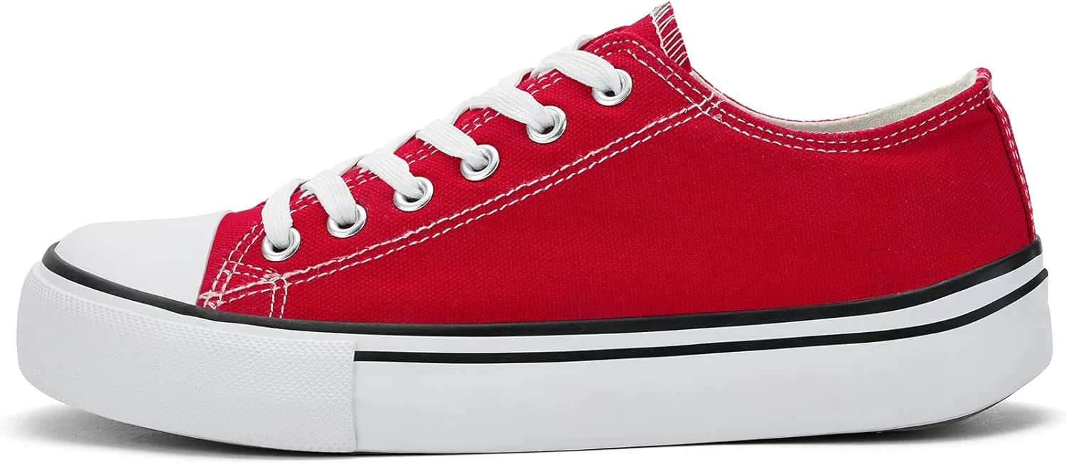 Women's Wide Toe Canvas Tennis Shoes - Casual Fashion Sneakers for Walking & Everyday Wear