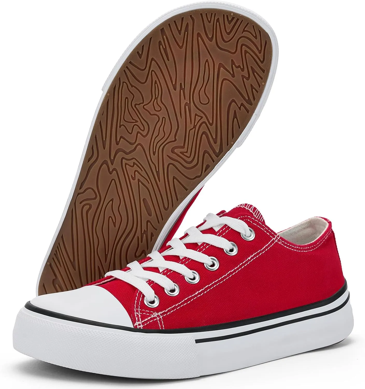 Women's Wide Toe Canvas Tennis Shoes - Casual Fashion Sneakers for Walking & Everyday Wear