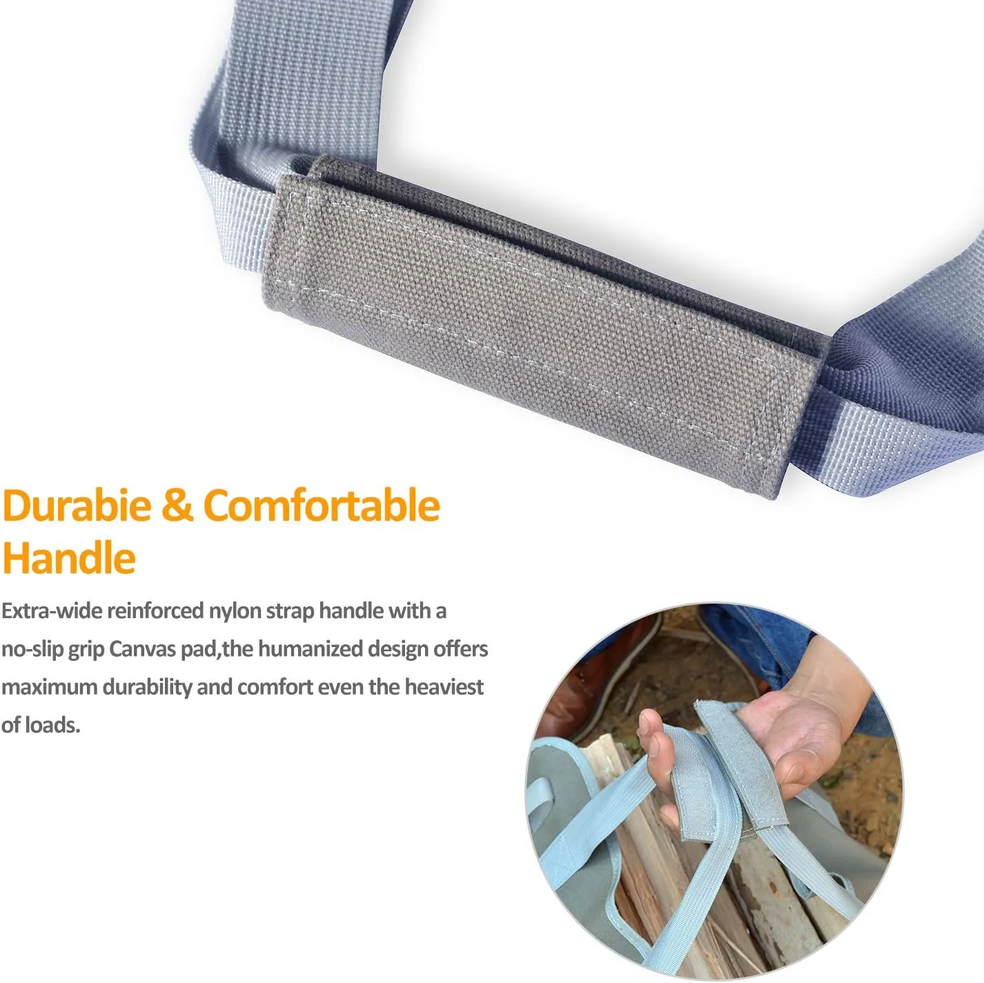 Wood Carrier for Firewood with Handles, Foldable 16oz Canvas Firewood Sling Bag, Premium Quality Heavy Log Tote Firewood Tote