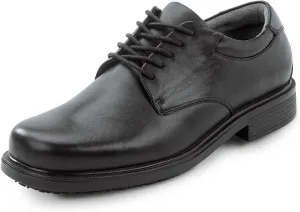 Works Men's, Huron, Black, Dress Style, MaxTrax Slip Resistant, Soft Toe Work Shoe (10.0 W)
