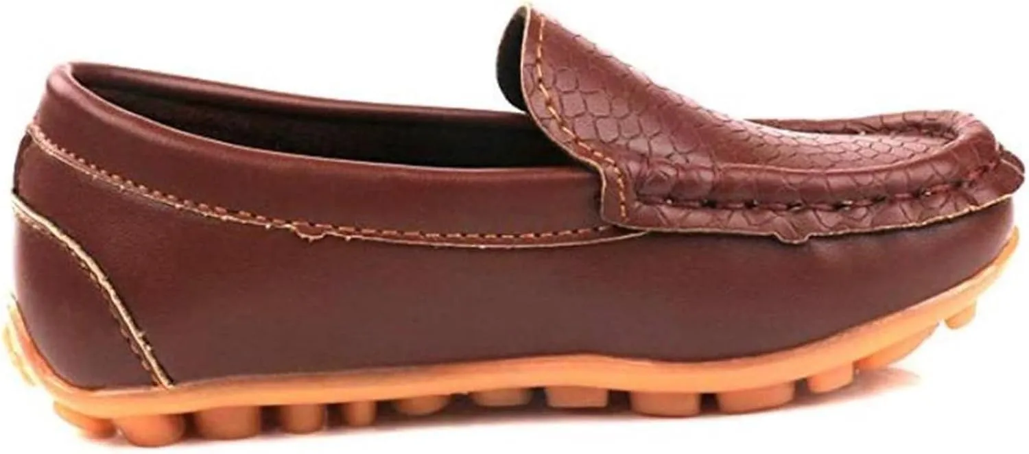 WUIWUIYU Boy's Girl's Slip-on Loafers Flats Oxford Shoes Solid Color Mocassins House Shoes