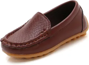 WUIWUIYU Boy's Girl's Slip-on Loafers Flats Oxford Shoes Solid Color Mocassins House Shoes